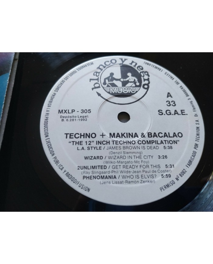 Techno + Makina & Bacalao Compilation 1992 - 2 x LP Vinilo 12" VG/VG - 3T