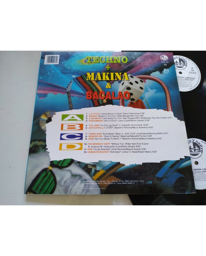 Techno + Makina & Bacalao Compilation 1992 - 2 x LP Vinilo 12" VG/VG - 3T