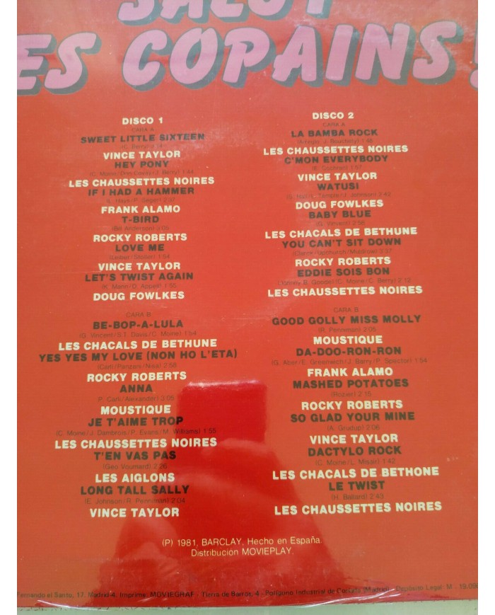 Salut Les Copains Frank Alamo Vince Taylor 1981 - 2 x LP Vinilo 12" Nuevo - 3T