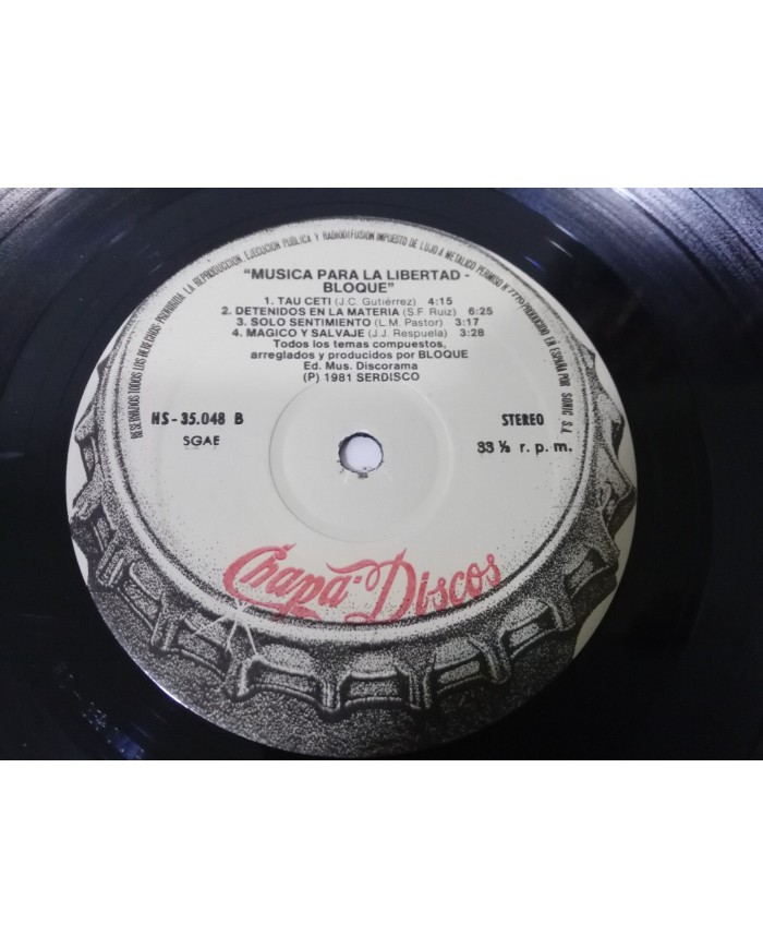BLOQUE MUSICA PARA LA LIBERTAD LP VINILO VINYL 12" VG+/VG CHAPA GATEFOLD 1981 3T