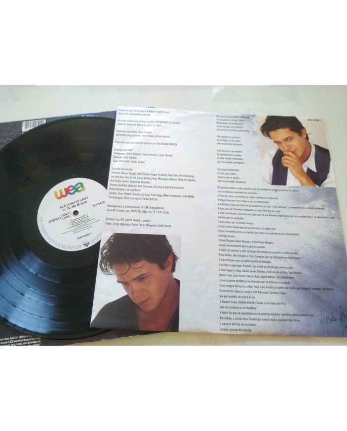 Alejandro Sanz Si Tu Me Miras First Press 1993 - LP 12" Vinilo - VG/VG - 4T
