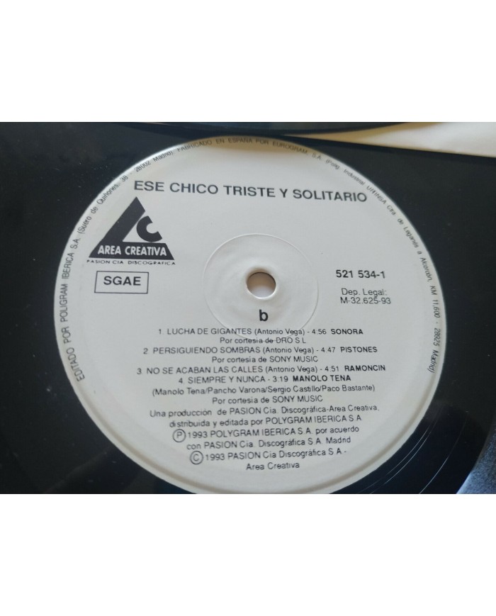 Antonio Vega Ese Chico Triste y Solitario 1993 - 2 x LP Vinilo 12" VG/VG 3T