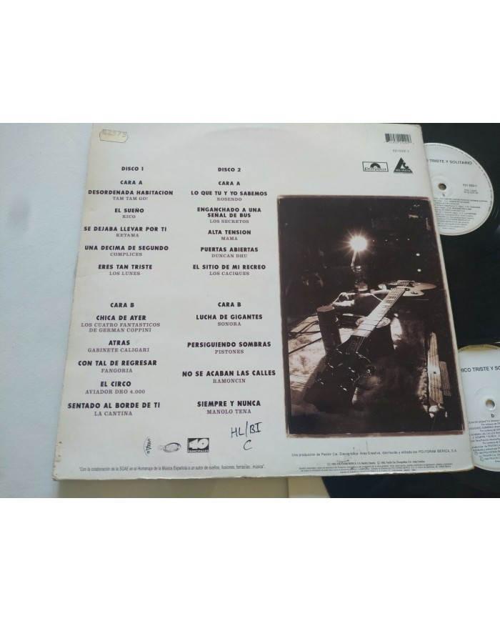 Antonio Vega Ese Chico Triste y Solitario 1993 - 2 x LP Vinilo 12" VG/VG 3T