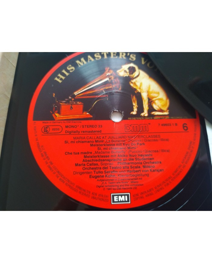 Maria Callas At Juillard The Masterclasses EMI 1987 - 3 x LP 12" Vinilo VG/VG