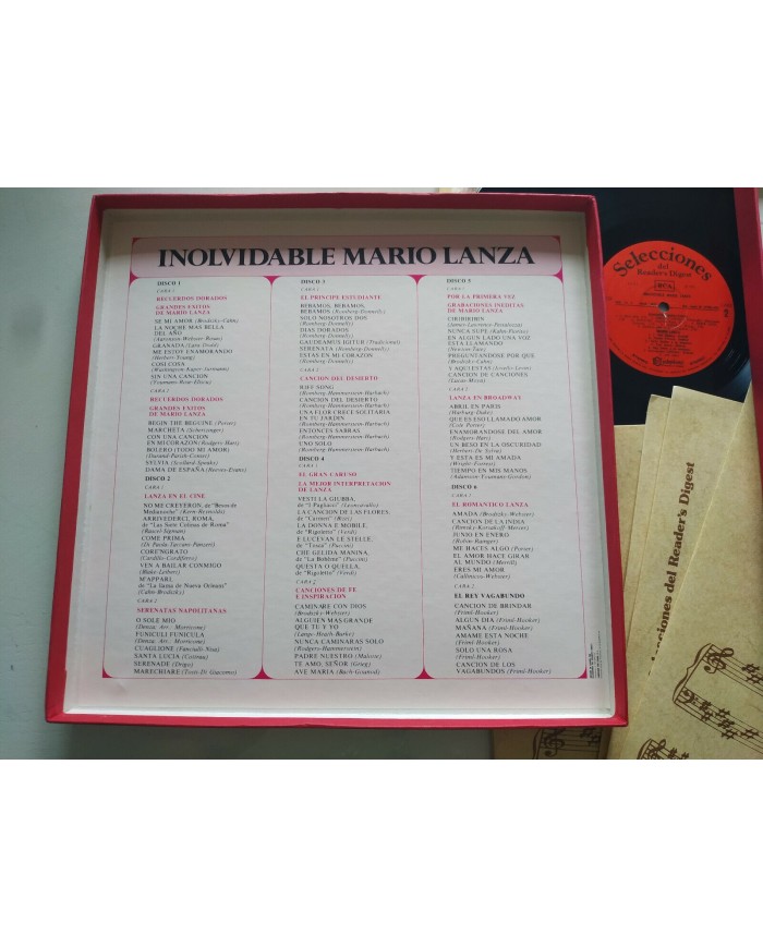 Mario Lanza Inolvidable Reader?s Digest 1977 - Caja 6 x LP 12" Vinilo VG/VG