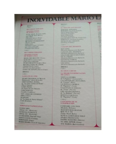 Mario Lanza Inolvidable Reader?s Digest 1977 - Caja 6 x LP 12" Vinilo VG/VG