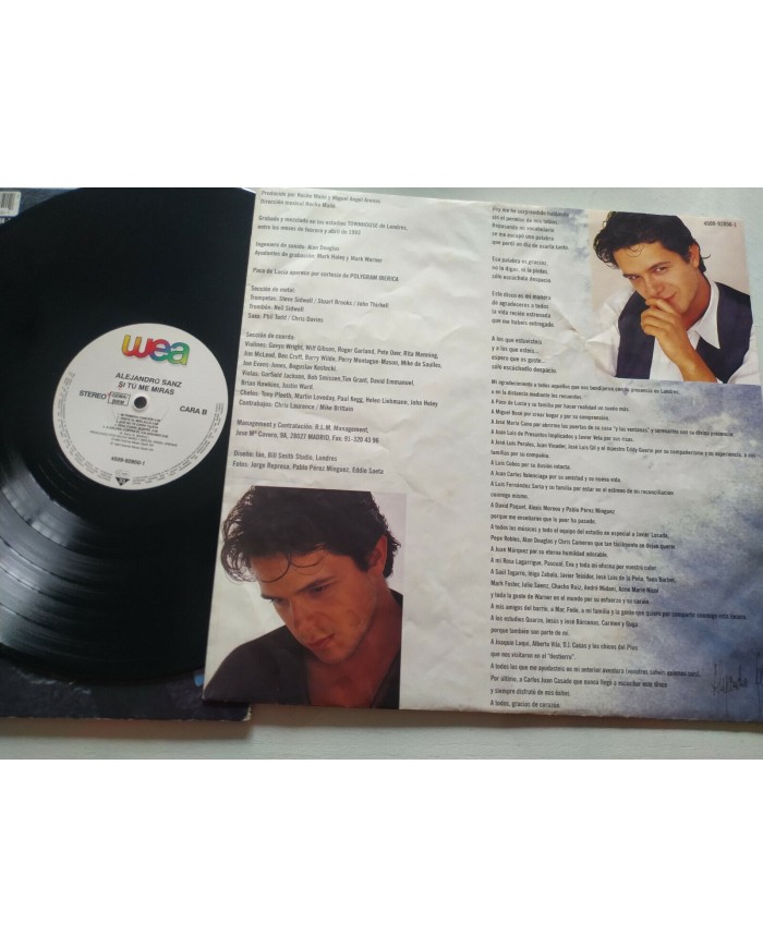 Alejandro Sanz Si Tu Me Miras WEA 1983 Primera Edicion LP Vinilo 12" VG/VG - 3T