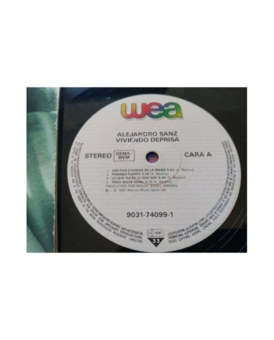 Alejandro Sanz Viviendo Deprisa Edic Espa?a 1991 - LP 12" Vinilo - VG/VG - 4T