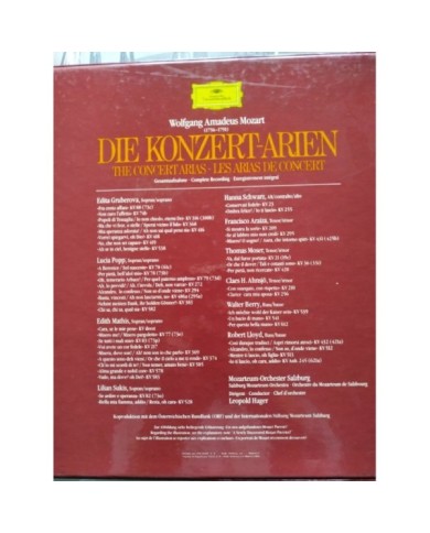 Mozart The Concert Arias Deutsche 1983 Box 5 x LP + Libreto 12" Vinilo VG/VG