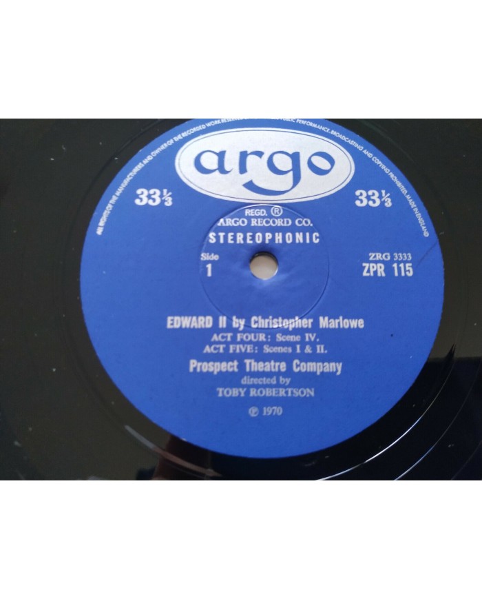 Christopher Marlowe Edward II 1970 Argo Box 3 x LP + Libreto 12" Vinilo VG/VG