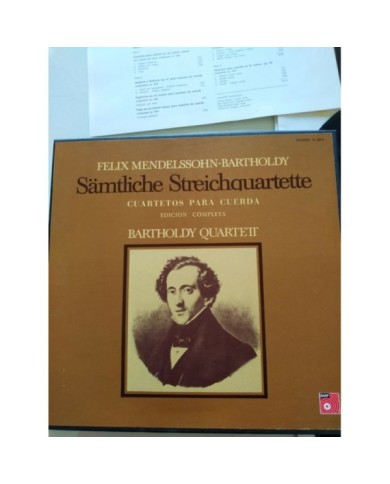 Mendelssohn Cuartetos Para Cuerda BASF 1974 Box 4x LP + Libreto 12" Vinilo VG/VG