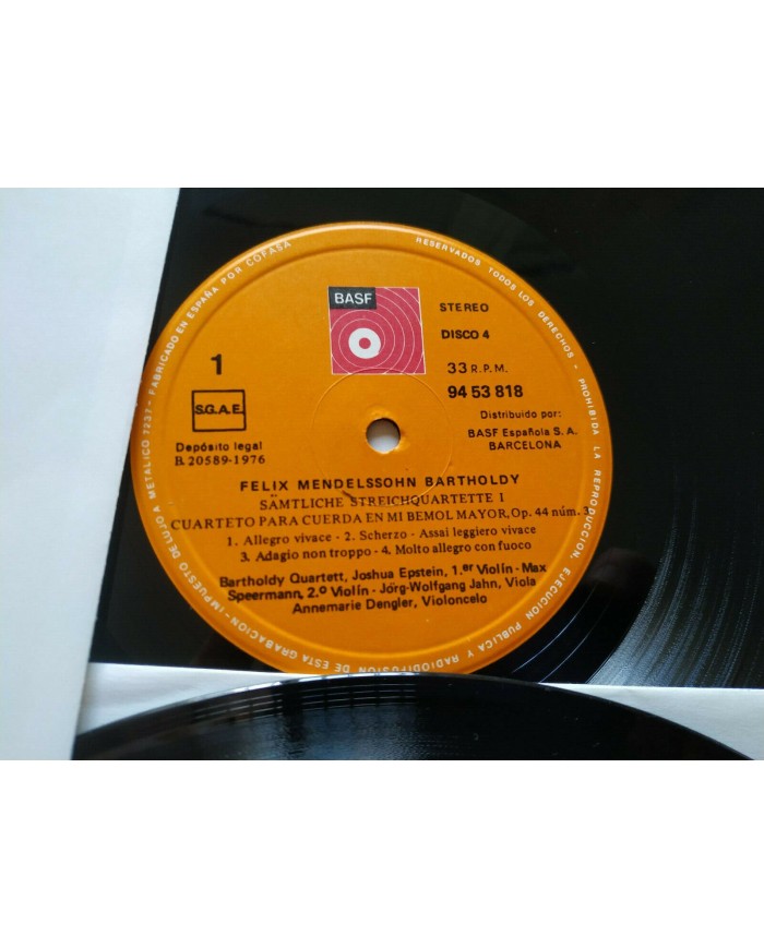 Mendelssohn Cuartetos Para Cuerda BASF 1974 Box 4x LP + Libreto 12" Vinilo VG/VG