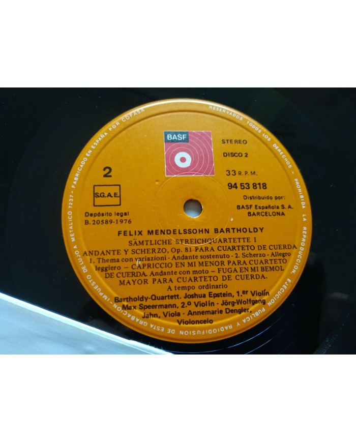 Mendelssohn Cuartetos Para Cuerda BASF 1974 Box 4x LP + Libreto 12" Vinilo VG/VG