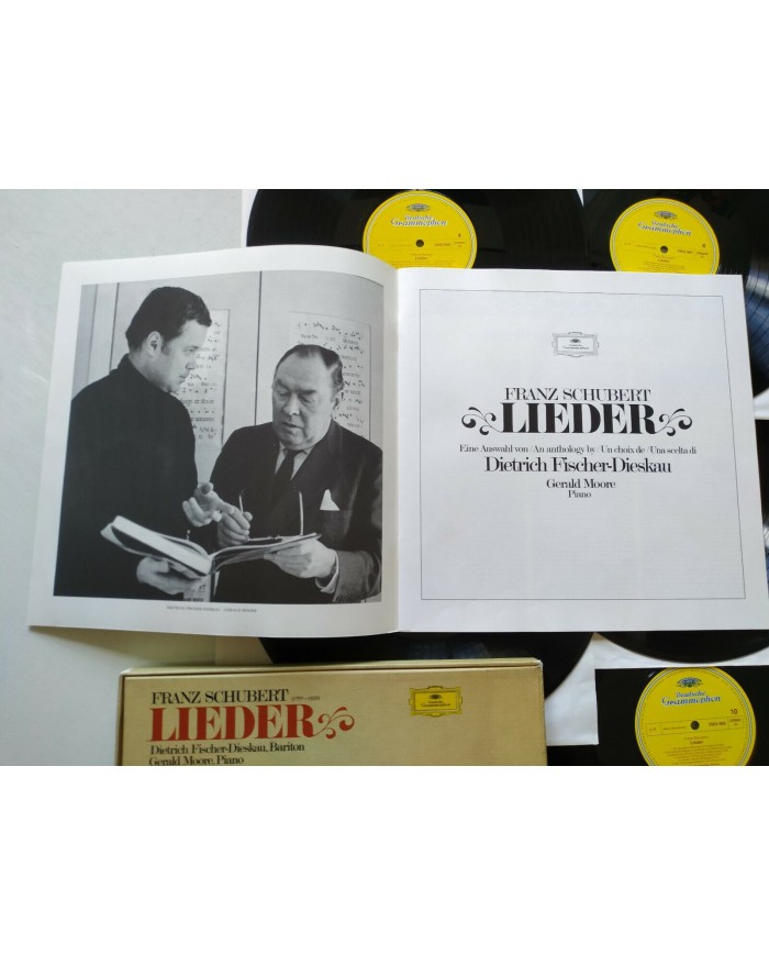 Franz Schubert Lieder Gerald Moore 1970 Box 6 x LP + Libreto 12" Vinilo VG/VG