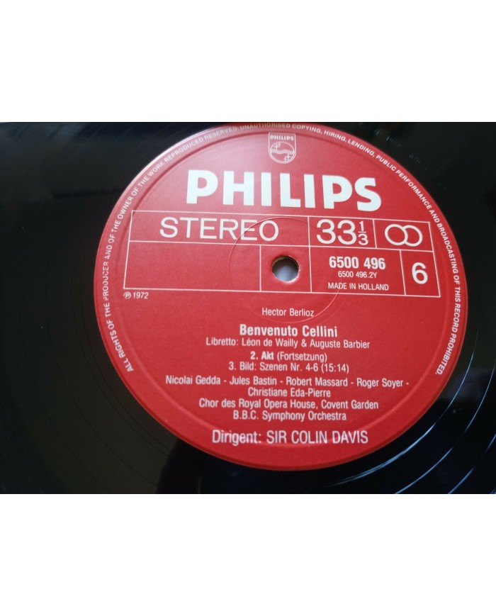 Berlioz Cellini Colin Davis 1972 Philips Box 4 x LP + Libreto 12" Vinilo VG/VG