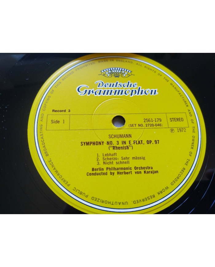 Schumann 4 Symphonies Karajan 1972 UK Edt Box 3 x LP + Libreto 12" Vinilo VG/VG