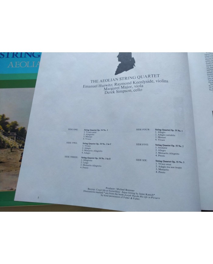 Haydn String Quartets Aeolian Quartet 1975 Box 3 x LP + Libreto 12" Vinilo VG/VG