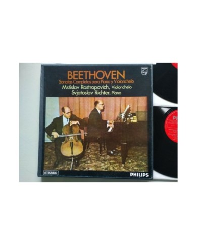 Beethoven Rostropovich Richter 1971 Box 2 x LP + Libreto 12" Vinilo VG/VG 3T