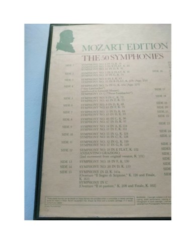 Mozart The 50 Symphonies 1978 Philips Box 16 x LP + Libreto 12" Vinilo VG/VG
