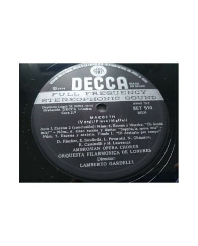 Verdi Macbeth Gardelli DECCA 1974 Box 3 x LP + Libreto 12" Vinilo VG/VG 3T