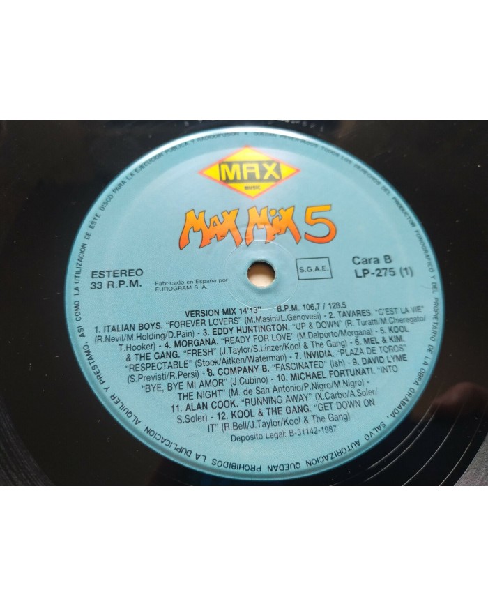 Max Mix 5 Segunda Parte Music 1987 Spain First Press - 2 x LP Vinilo 12" VG/VG
