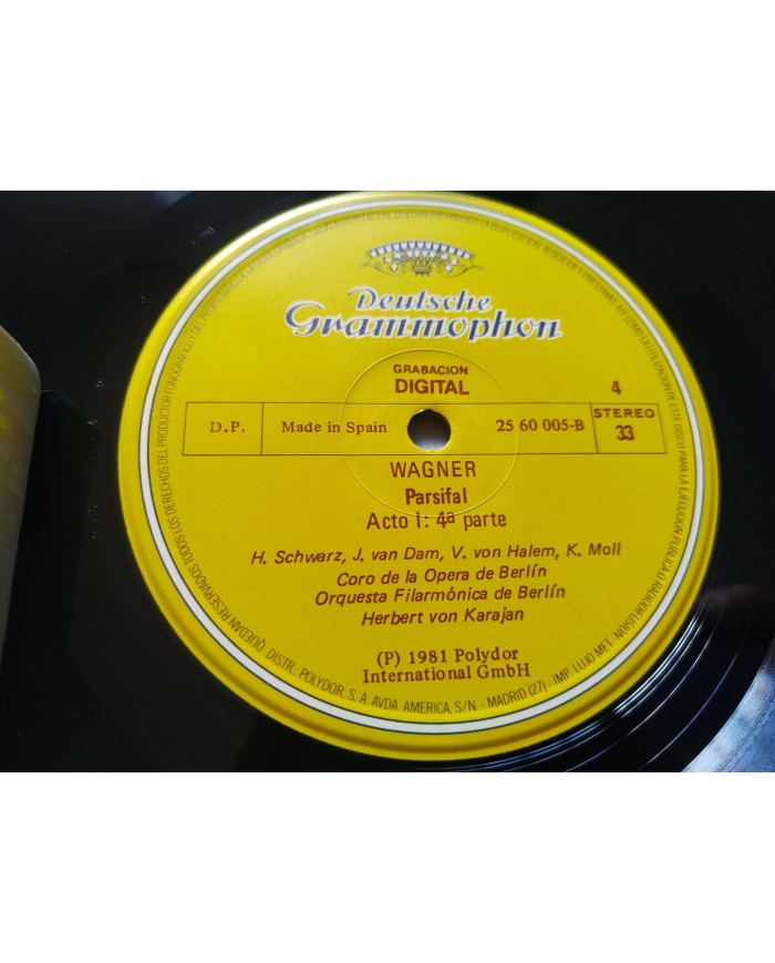 Wagner Parsifal Von Karajan Deutsche 1981 Box 5 x LP + Libreto 12" Vinilo VG/VG