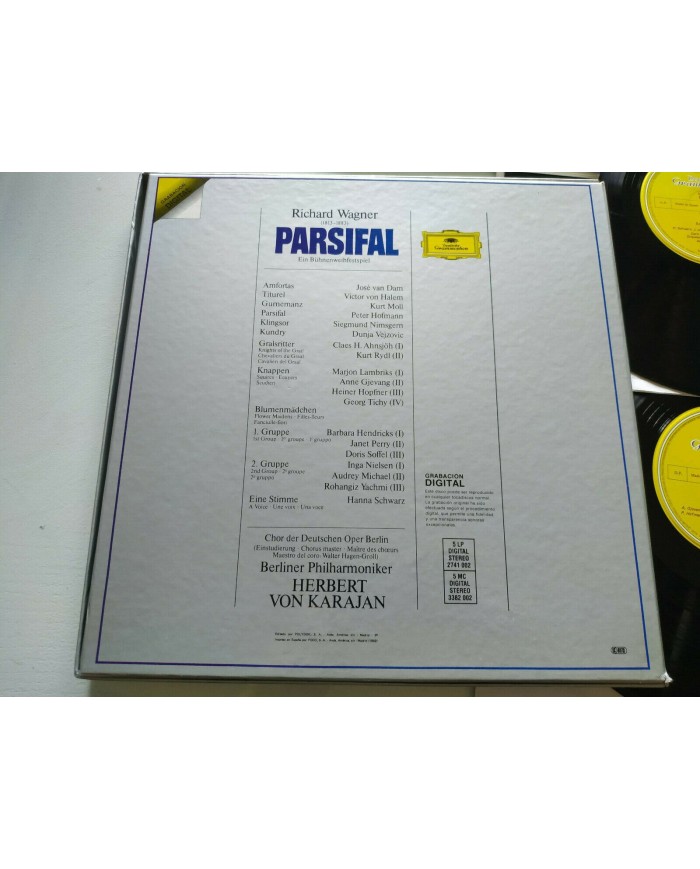Wagner Parsifal Von Karajan Deutsche 1981 Box 5 x LP + Libreto 12" Vinilo VG/VG