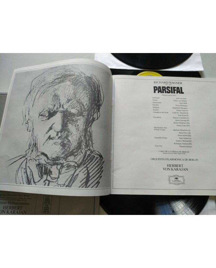 Wagner Parsifal Von Karajan Deutsche 1981 Box 5 x LP + Libreto 12" Vinilo VG/VG