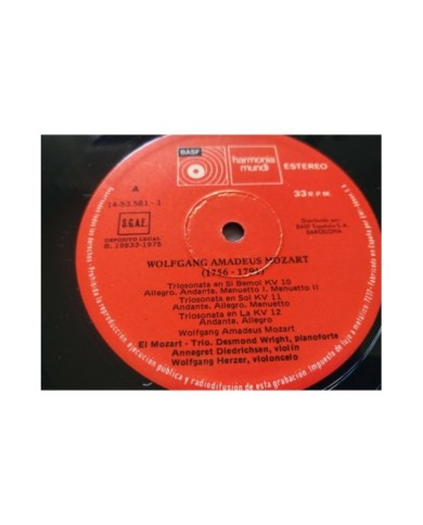 Mozart Samtliche Klaviertrios 1975 BASF Box 4 x LP + Libreto 12" Vinilo VG/VG