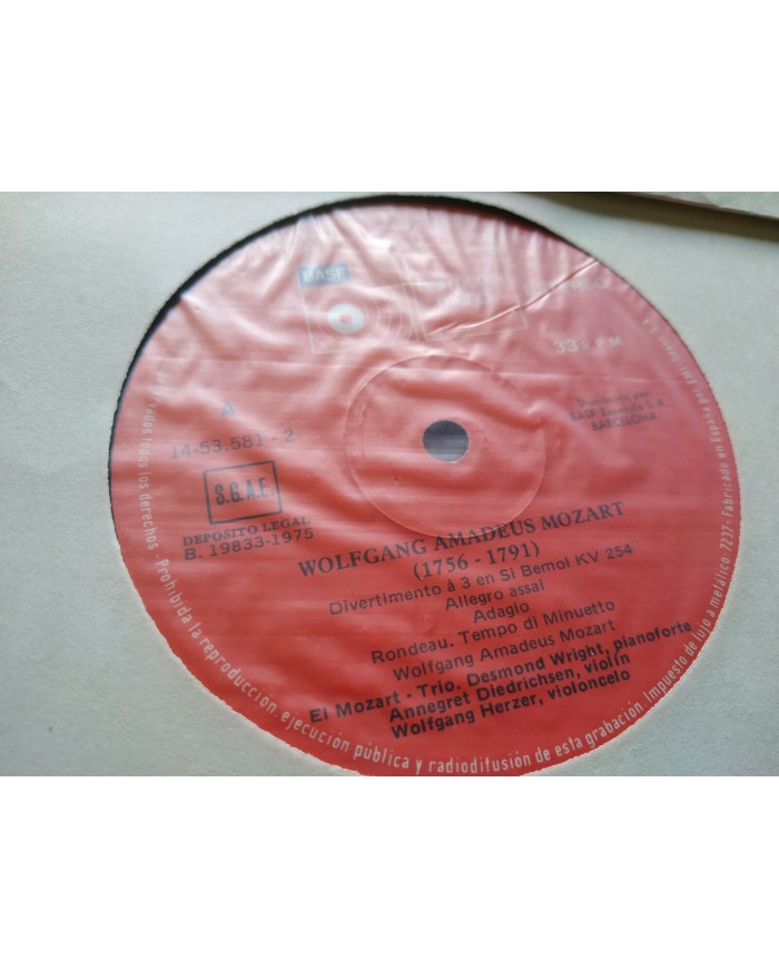 Mozart Samtliche Klaviertrios 1975 BASF Box 4 x LP + Libreto 12" Vinilo VG/VG
