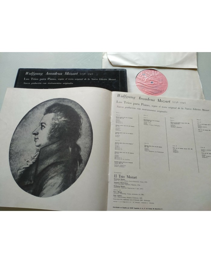 Mozart Samtliche Klaviertrios 1975 BASF Box 4 x LP + Libreto 12" Vinilo VG/VG