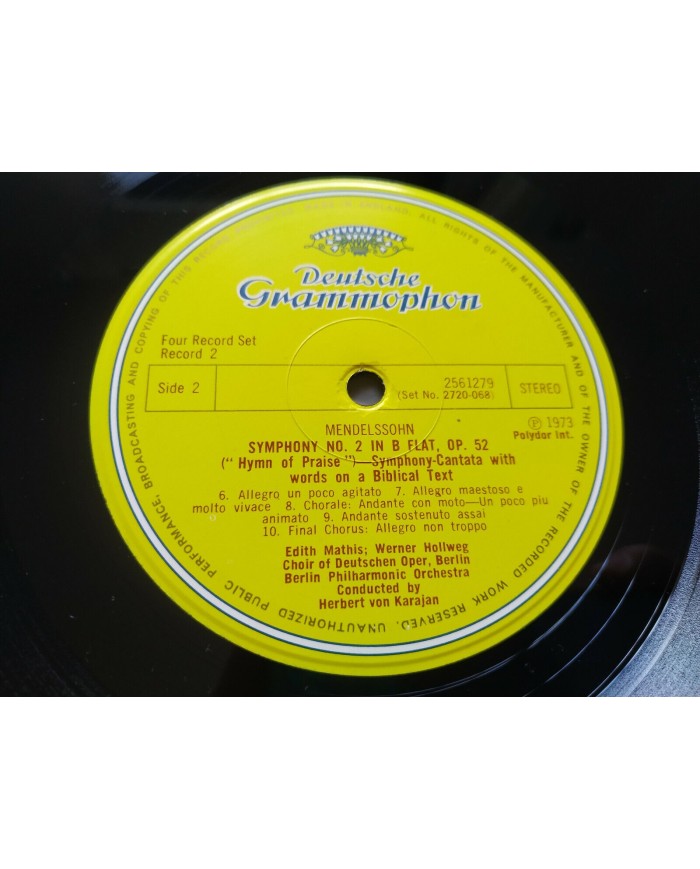 Mendelssohn 5 Symphonies Karajan 1973 Box 4 x LP + Libreto 12" Vinilo VG/VG