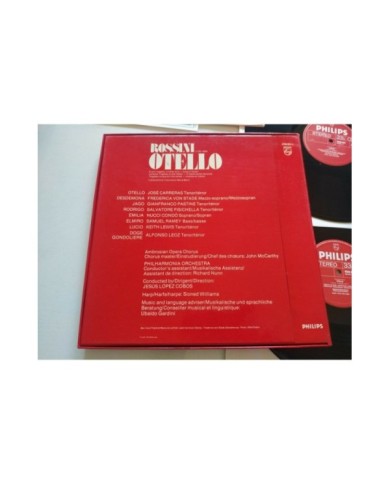 Rossini Otello Carreras Von Stade 1979 Box 3 x LP + Libreto 12" Vinilo VG/VG Am