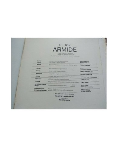 Gluck Armide Hickox Palmer EMI 1983 Box 3 x LP + Libreto 12" Vinilo VG/VG Am