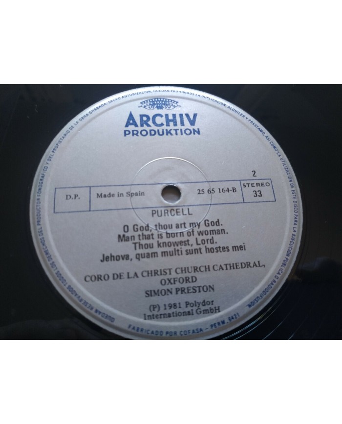 Purcell Choral Works Preston 1981 Box 3 x LP + Libreto 12" Vinilo VG/VG Am
