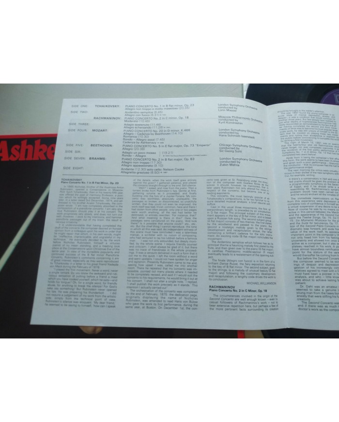 Ashkenazy In Concerto Solti Mehta Maazel Box 4 x LP + Libreto 12" Vinilo VG/VG