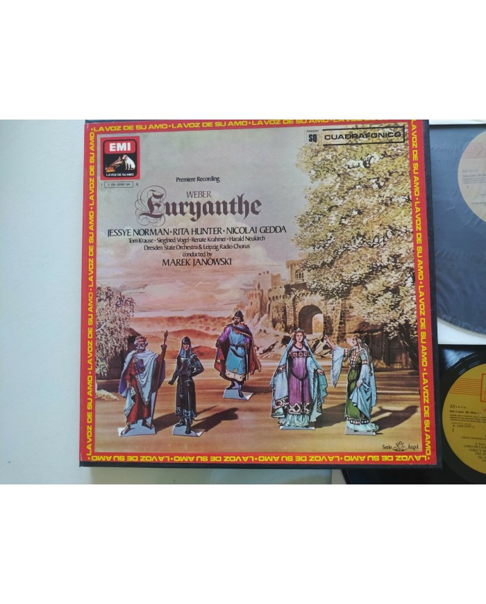 Weber Euryanthe Gedda Janowski 1976 EMI Box 4 x LP + Libreto 12" Vinilo VG/VG