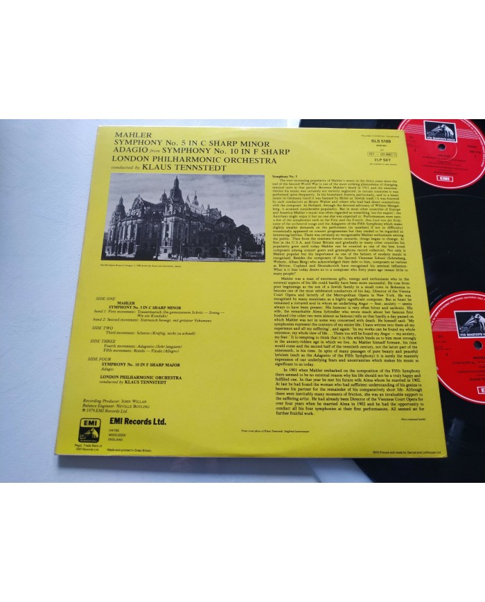 Mahler Symphony Nr 5 Adagio Tennstedt 1979 UK Press 2 x LP 12" Vinilo VG/VG Am