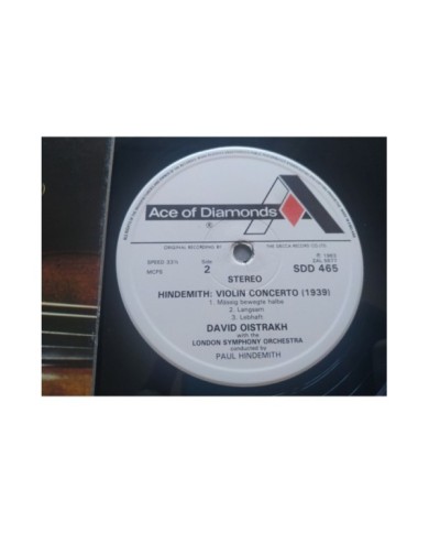 David Oistrakh Bruch Hindemith Horenstein 1963 DECCA SDD 465 LP 12" Vinilo VG/VG