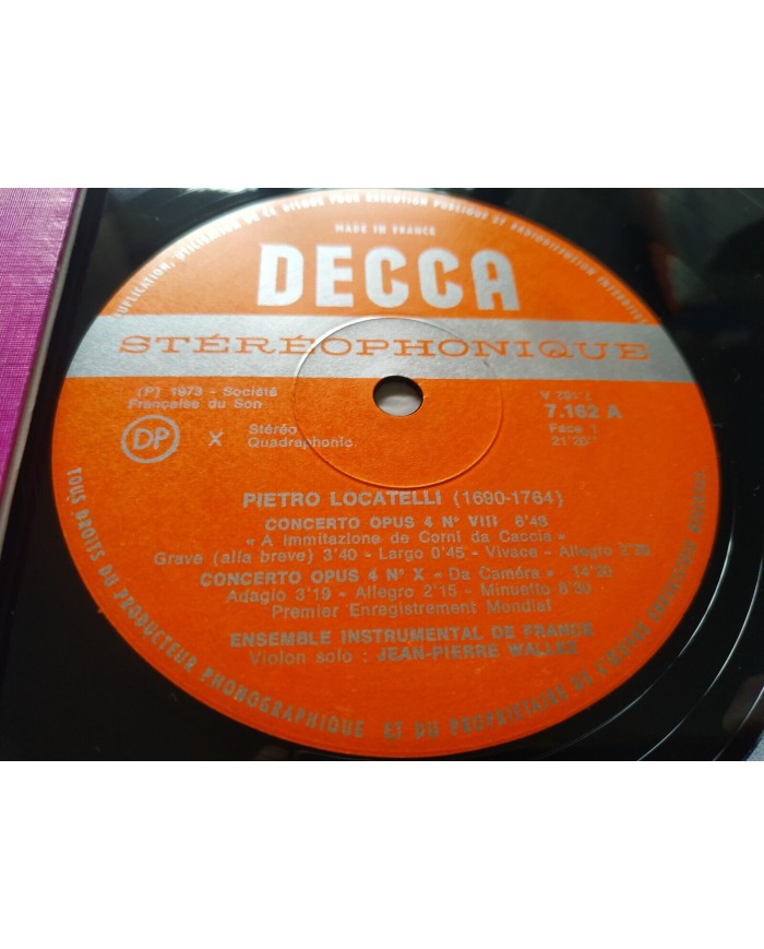 Ensemble Instrumental France Wallez Violon Locatelli - LP 12" Vinilo VG/VG Am