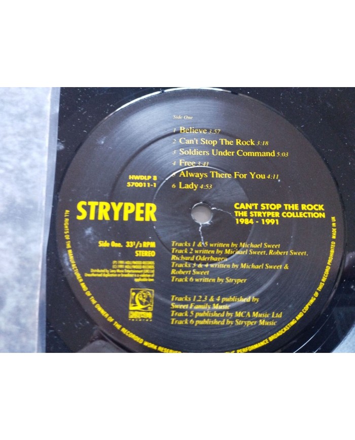 Stryper Can?t Stop The Rock Collection 1984-1991 MCA - LP Vinilo 12" VG/VG 3T