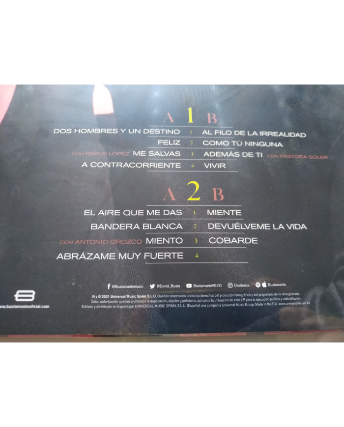 Bustamante David Veinte A?os y Un Destino 2021 - 2 x LP Vinilo 12" Nuevo 2T