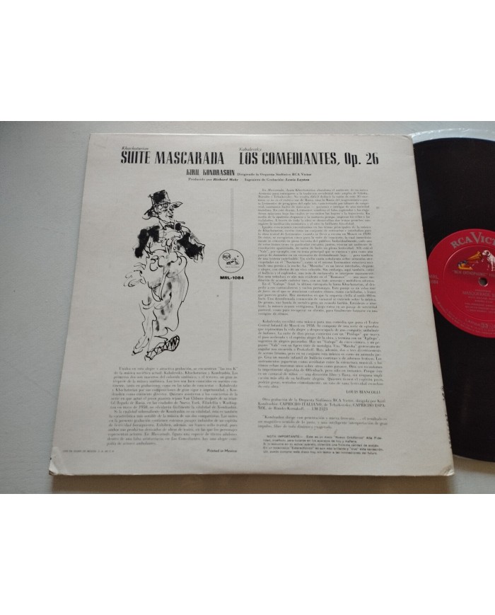 Khachaturian Masquerade Suite Kabalevsky Comedians MRL 1084 LP 12" Vinilo VG/VG