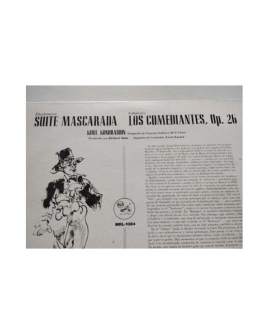 Khachaturian Masquerade Suite Kabalevsky Comedians MRL 1084 LP 12" Vinilo VG/VG