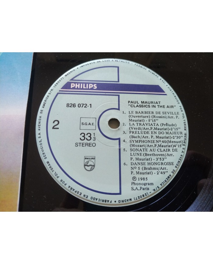 Paul Mauriat Classics In The Air Philips 1985 826072-1 - LP Vinilo 12" VG/VG