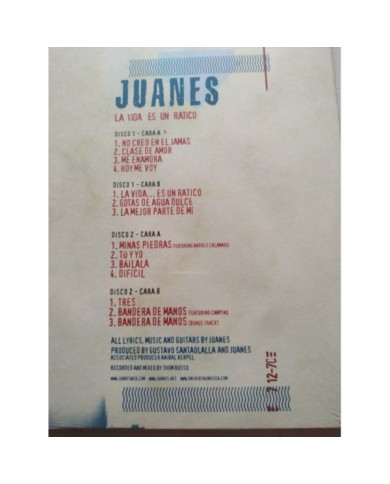 Juanes La Vida Es Un Ratico Universal 2021 - 2 x LP Vinilo 12" Nuevo 2T