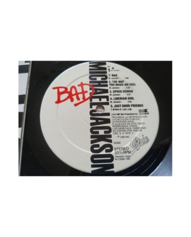 Michel Jackson Bad 1987 Spain First Press 4502901 - LP Vinilo 12" VG/VG Rm Am Michel Jackson Bad 1987 Spain First Press 4502901 - LP Vinilo 12" VG/VG Rm Am