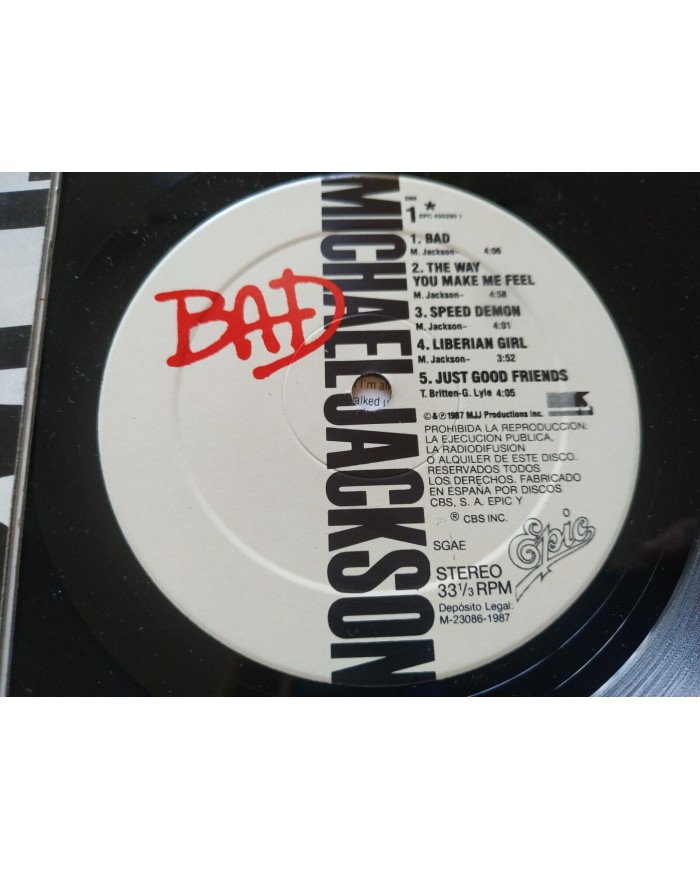 Michel Jackson Bad 1987 Spain First Press 4502901 - LP Vinilo 12" VG/VG Rm Am