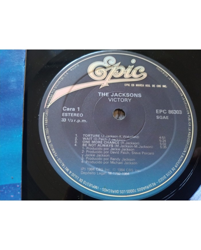 The Jacksons Victory Epic 1984 Spain First Press 86303 - LP Vinilo 12" VG/VG Rm