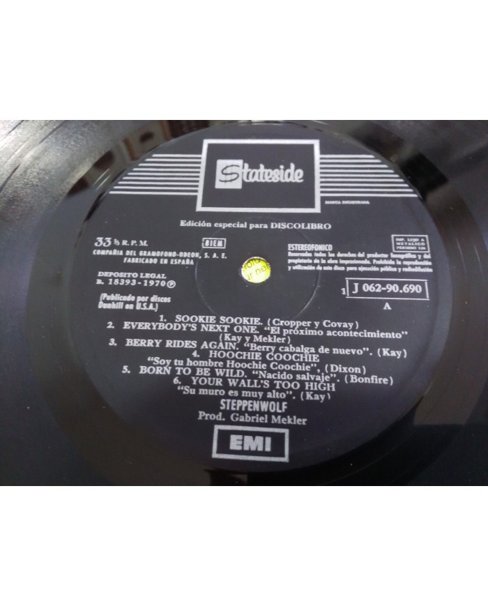 STEPPENWOLF SELF TITLED LP VINILO 12" DISCOLIBRO Edicion Espa?a 1970 G+/G+ - 2T